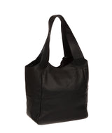 'Langdon' Black Leather Tote Bag