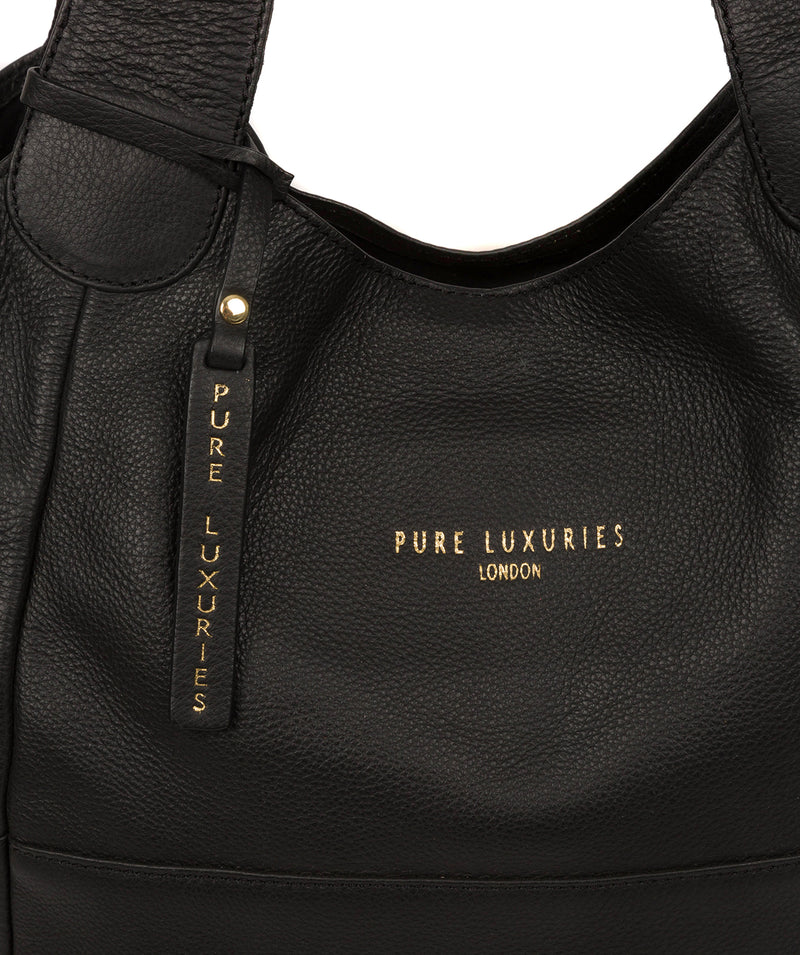 'Langdon' Black Leather Tote Bag