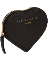 'Loughton' Black Leather Heart Coin Purse