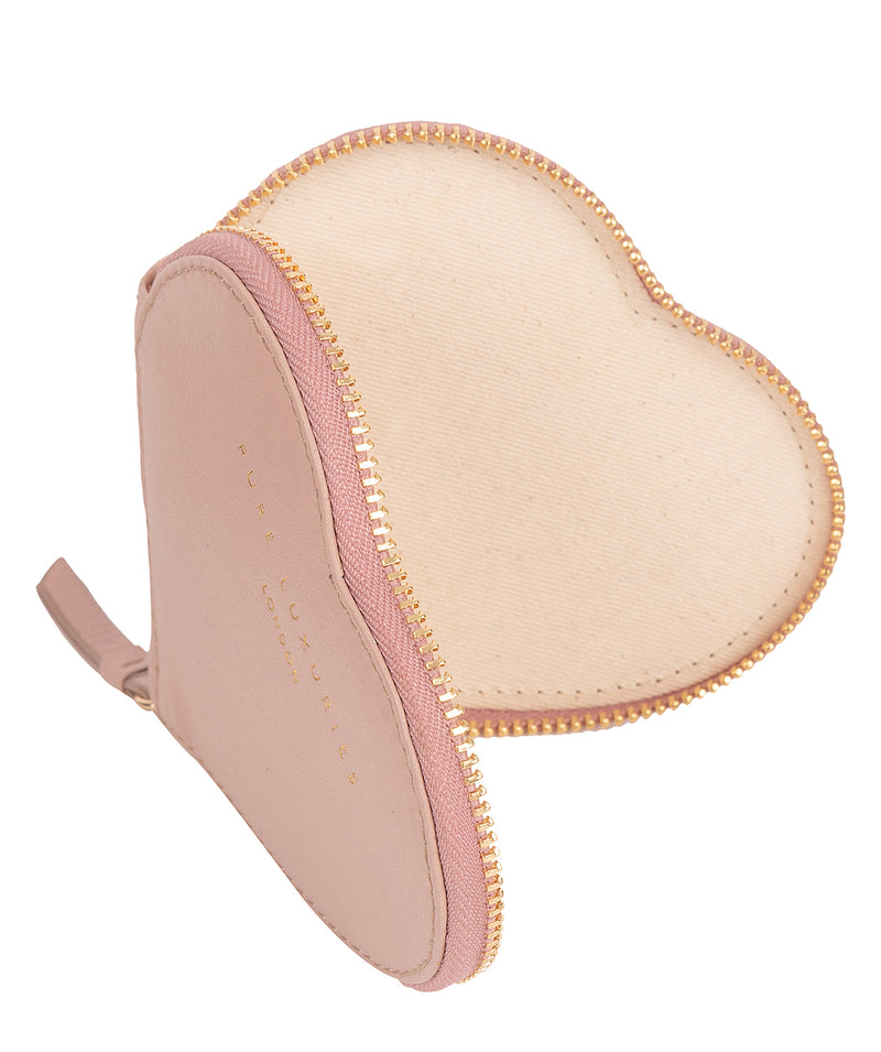 'Loughton' Blush Pink Leather Heart Coin Purse