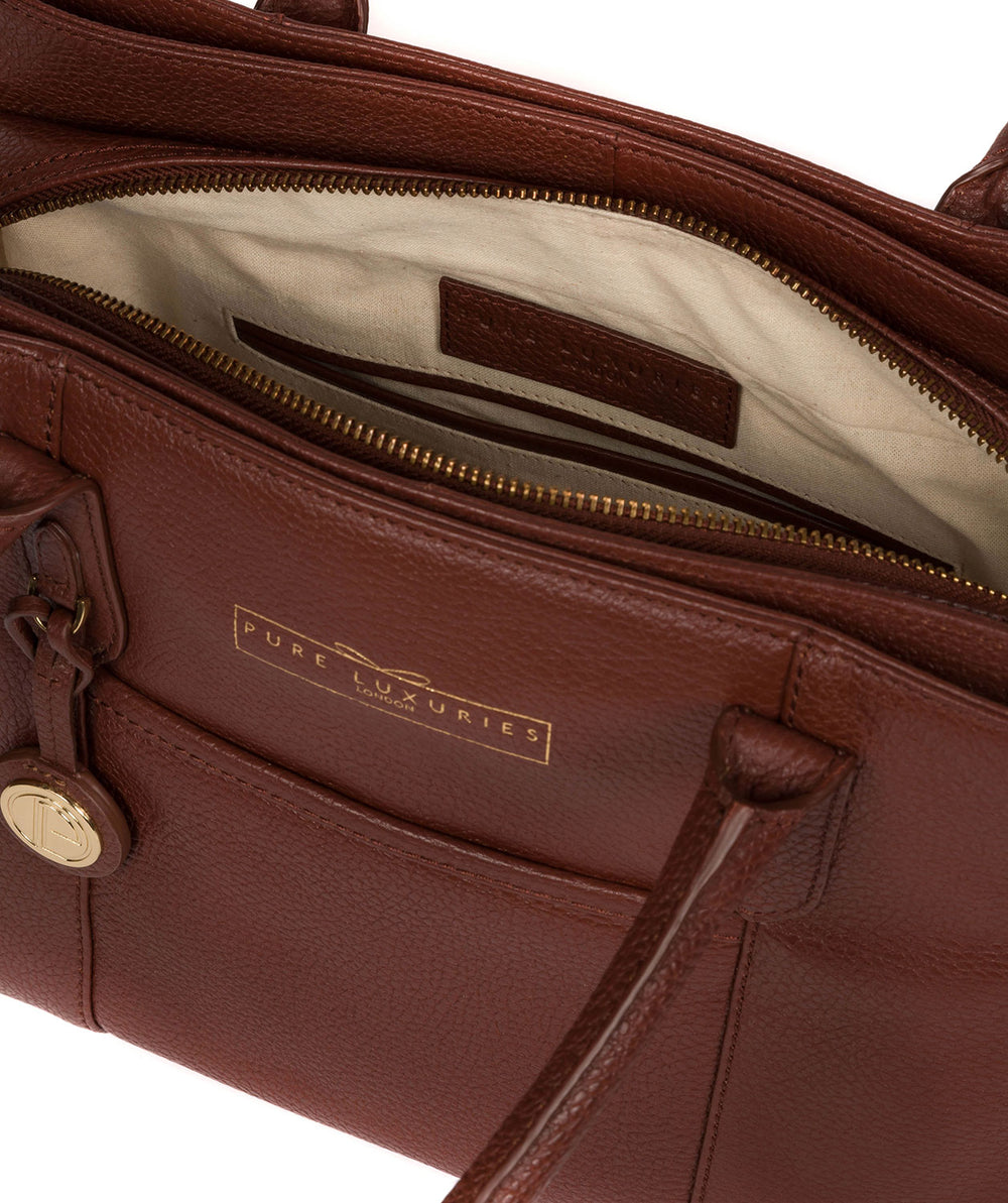 Chestnut Leather Handbag 'Chatham' by Pure Luxuries