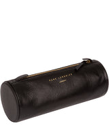 'Stockwell' Black Leather Make-Up Brush Pouch