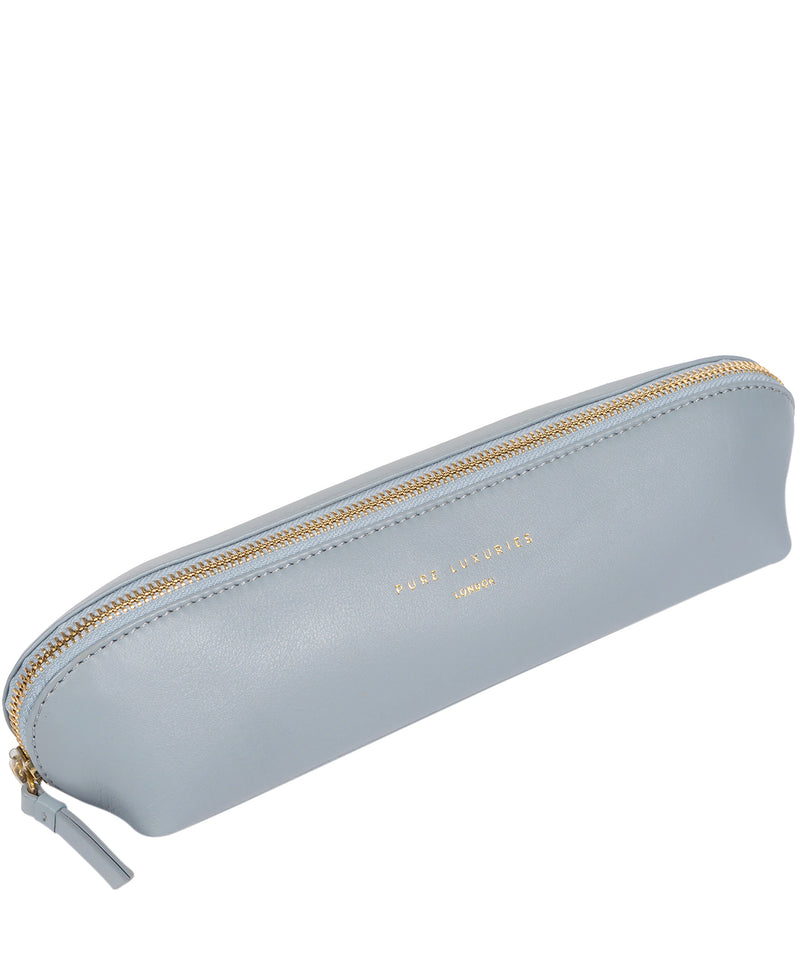 'Reeves' Cashmere Blue Leather Make-Up Brushes Bag
