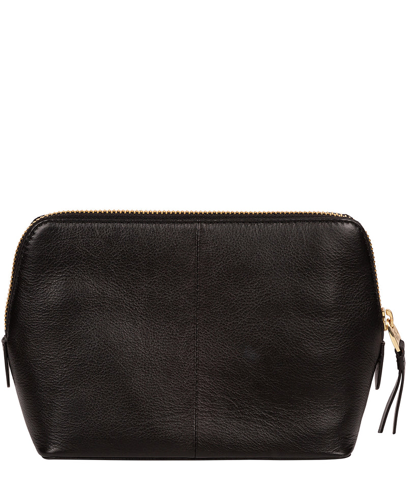 'Theydon' Black Leather Make-Up Bag