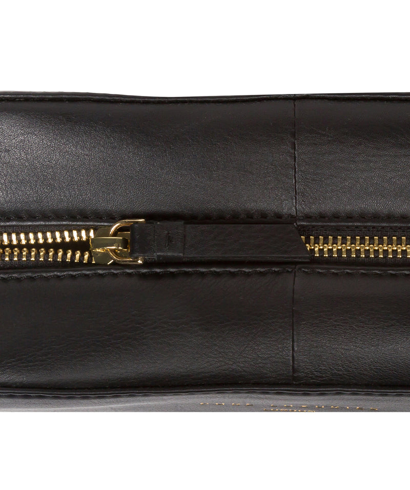 'Brompton' Black Leather Make-Up Bag