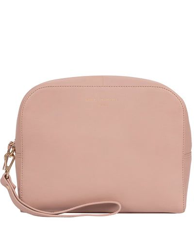 'Brompton' Blush Pink Leather Make-Up Bag