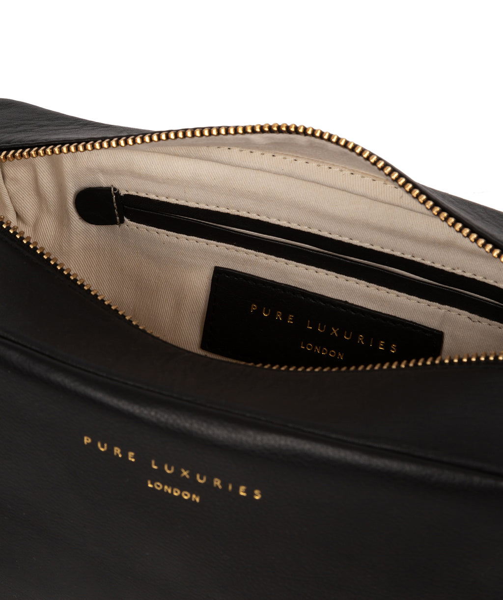 Black Leather Make-up Bag 'Highgate' by Pure Luxuries – Pure Luxuries ...