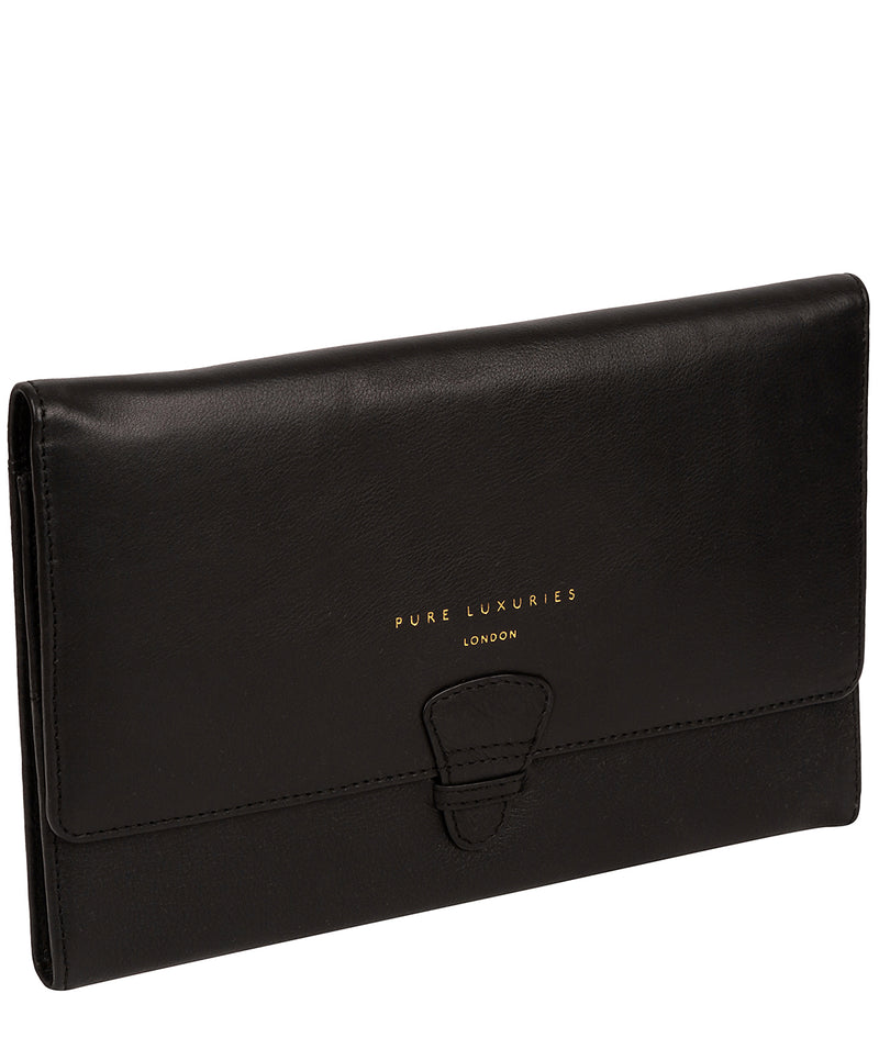 'Piccadily' Black Leather Travel Wallet
