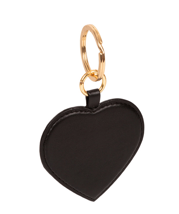 'Albany' Black Leather Heart Keyring