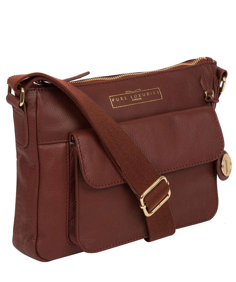 'Tindall' Chestnut Leather Shoulder Bag