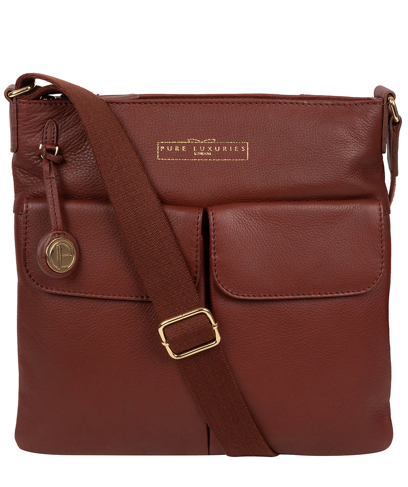 'Soames' Chestnut Leather Cross Body Bag