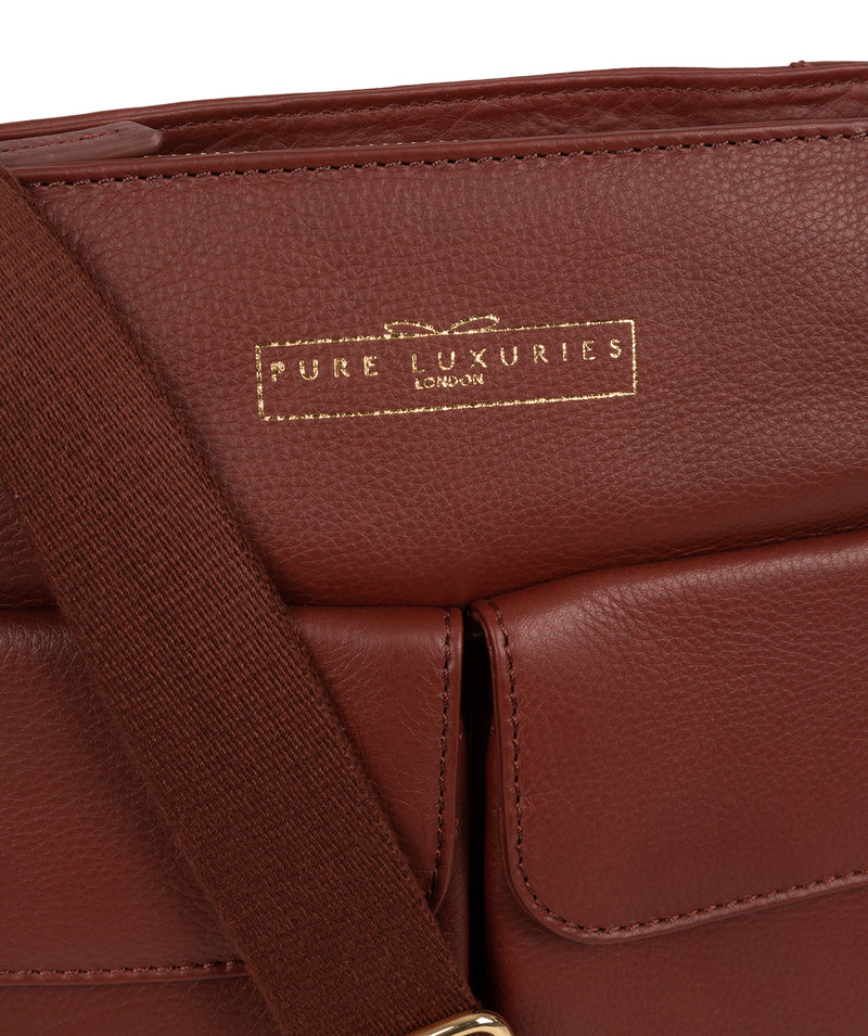 'Soames' Chestnut Leather Cross Body Bag