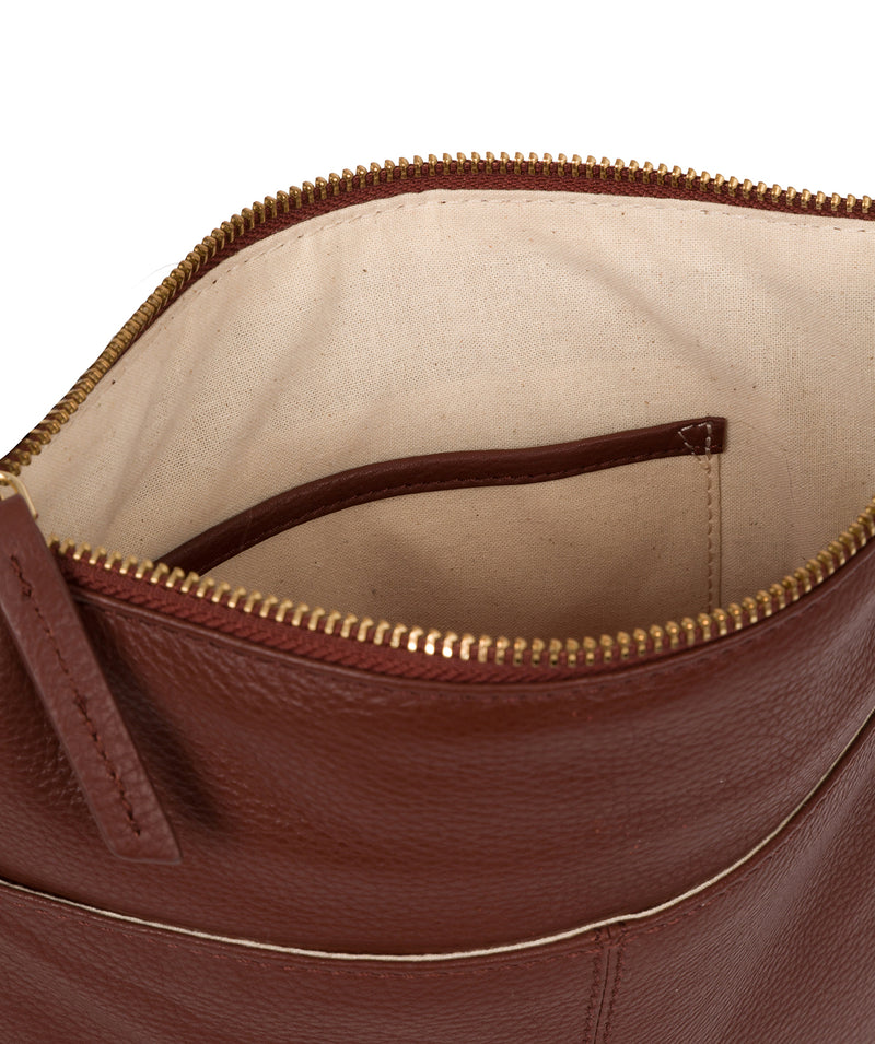 'Kenley' Chestnut Leather Cross Body Bag
