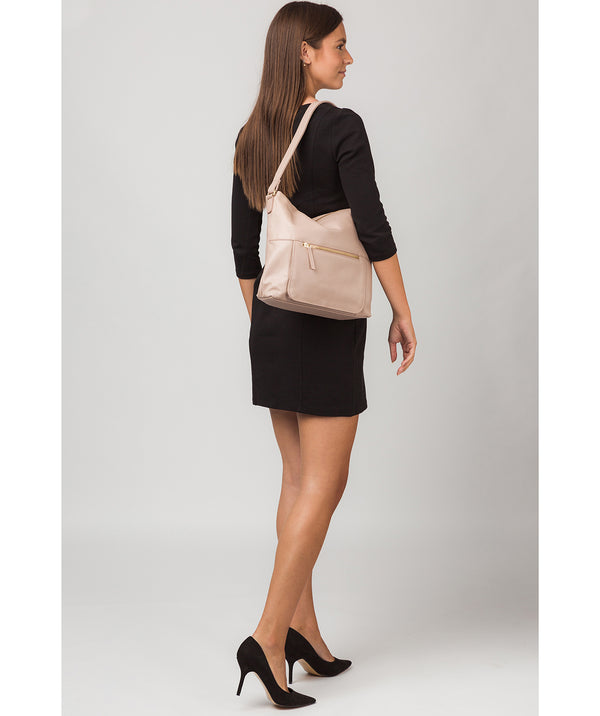 'Tenley' Blush Pink Leather Shoulder Bag