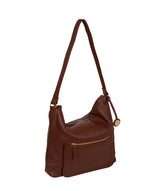 'Tenley' Chestnut Leather Shoulder Bag