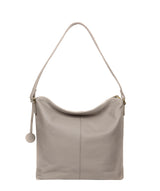 'Tenley' Grey Leather Shoulder Bag