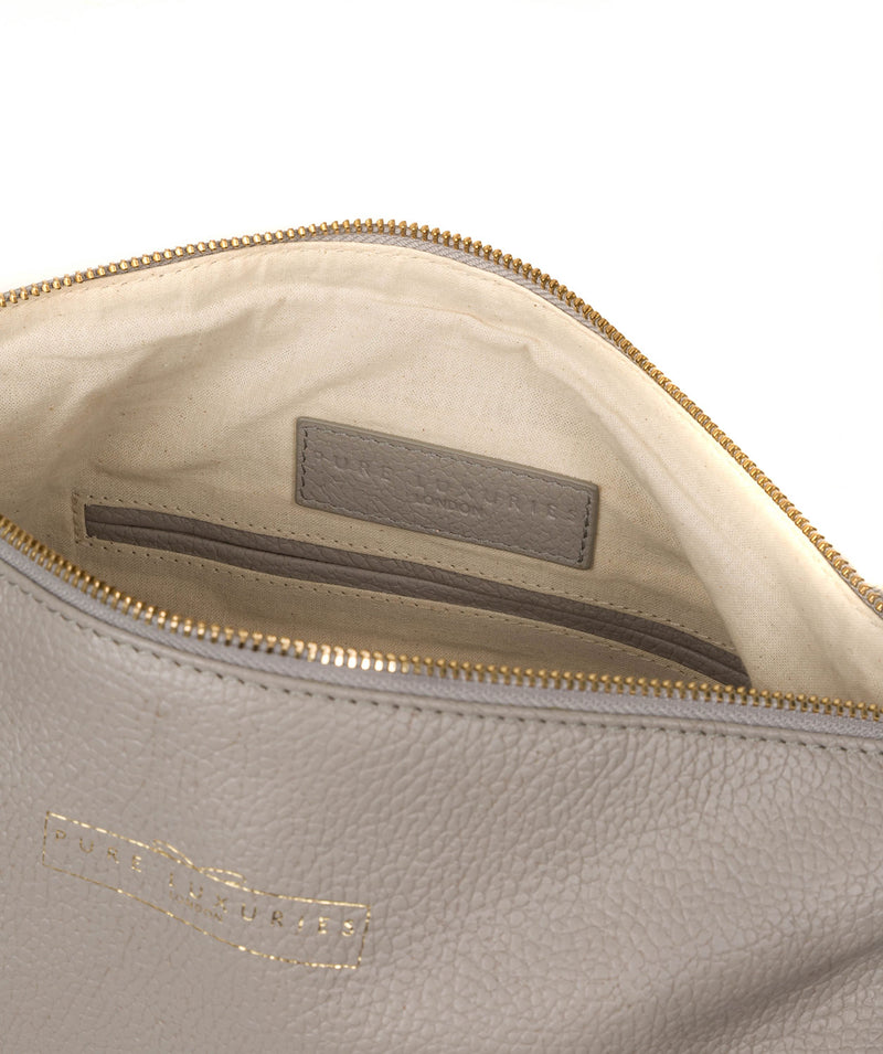 'Tenley' Grey Leather Shoulder Bag