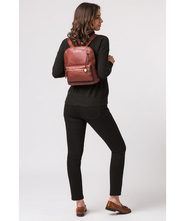 'Kinsely' Chestnut Leather Backpack