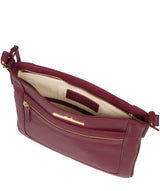 'Lewes' Pomegranate Leather Cross Body Bag