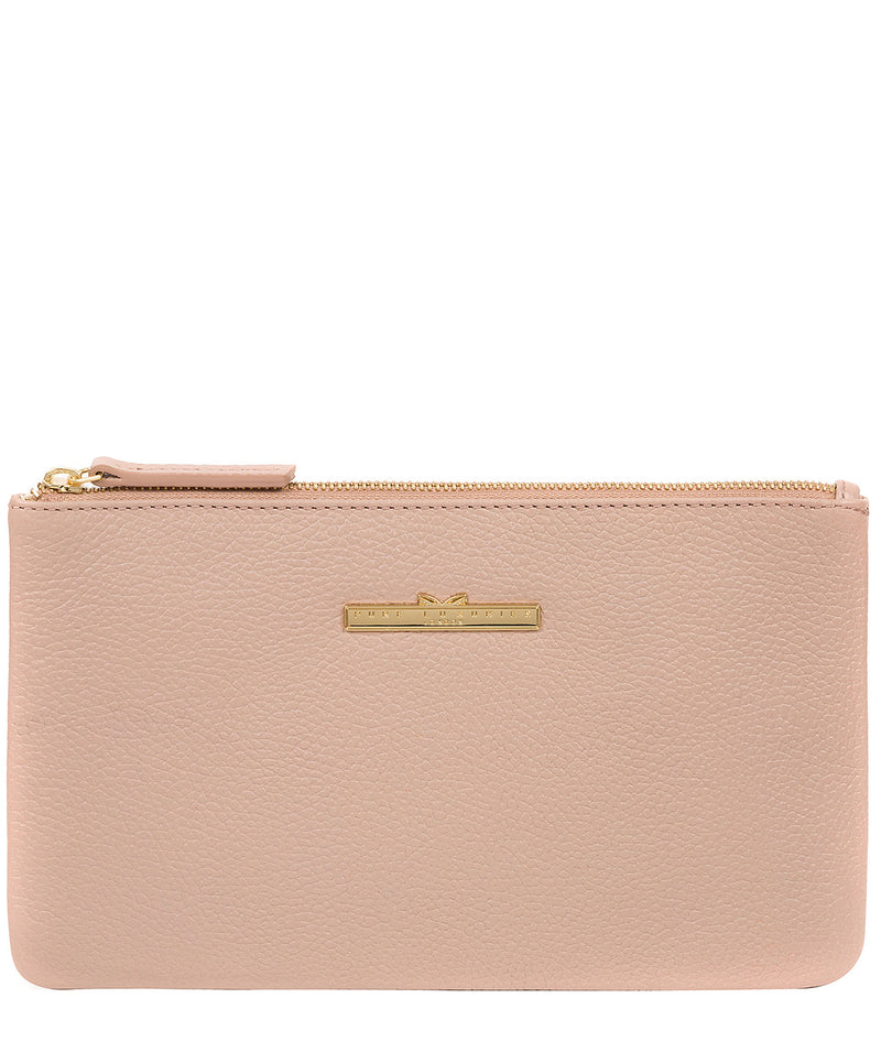 'Arlesey' Blush Pink Leather Clutch Bag