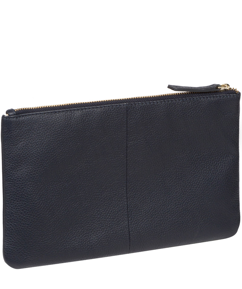 'Arlesey' Navy Leather Clutch Bag