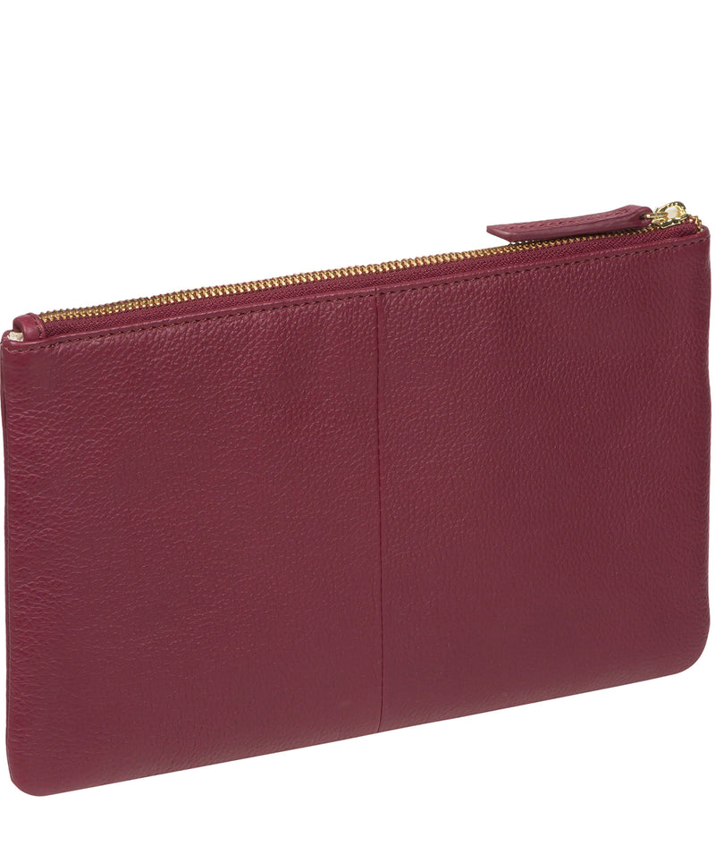 'Arlesey' Pomegranate Leather Clutch Bag