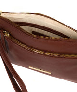 'Lytham' Chestnut Leather Cross Body Clutch Bag