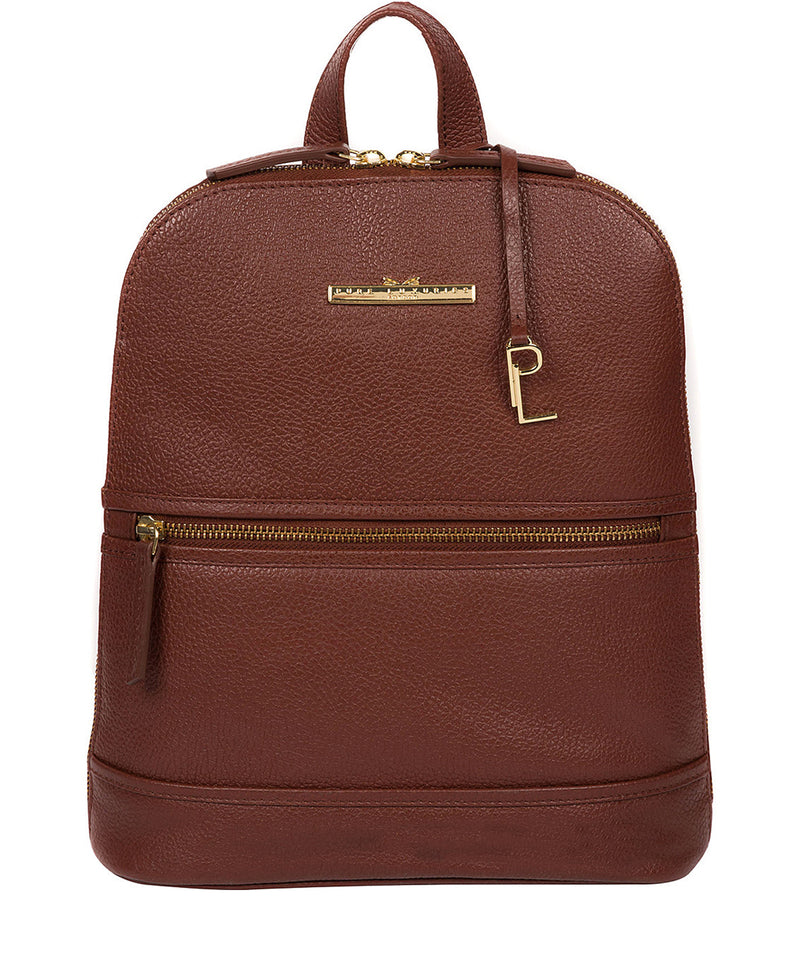 'Elland' Chestnut Leather Backpack