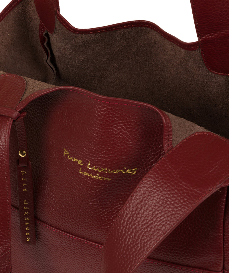 'Freer' Red Leather Tote Bag image 4
