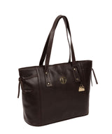 'Calista' Dark Brown Leather Tote Bag