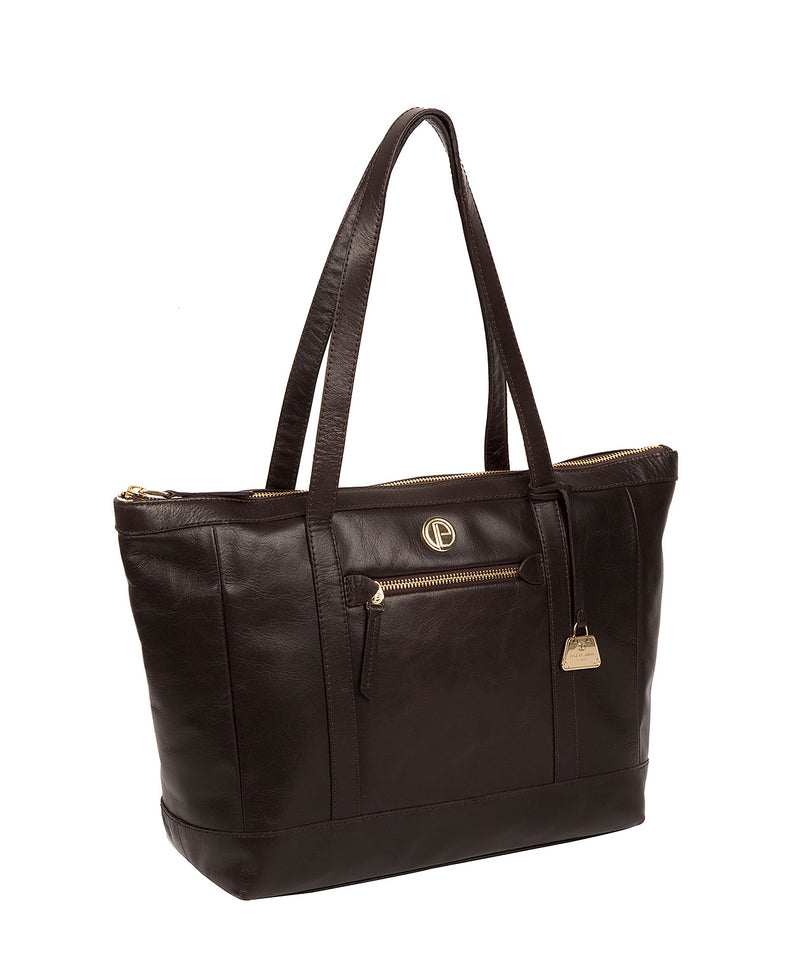 'Willow' Dark Brown Leather Tote Bag