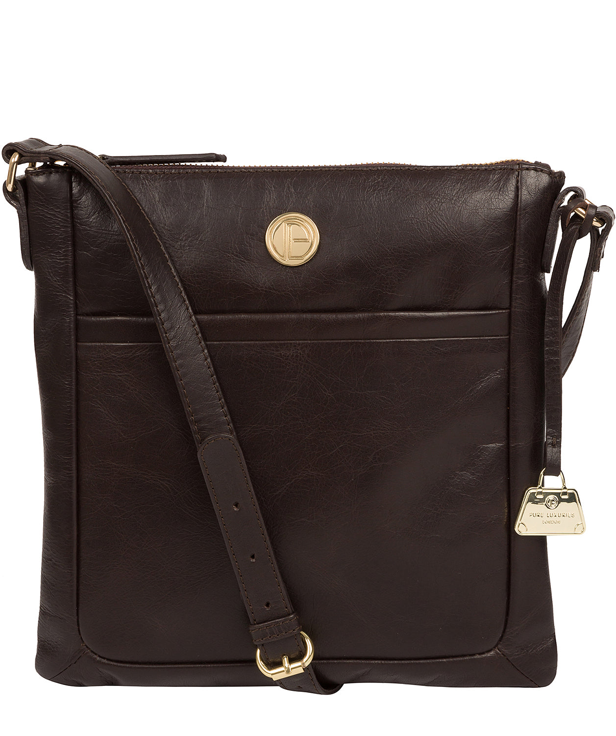 Brown Leather Crossbody Bag 'Lotus' by Pure Luxuries – Pure Luxuries London