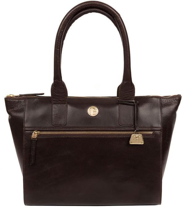 'Primrose' Dark Brown Leather Tote Bag