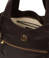 'Mimosa' Dark Brown Leather Tote Bag