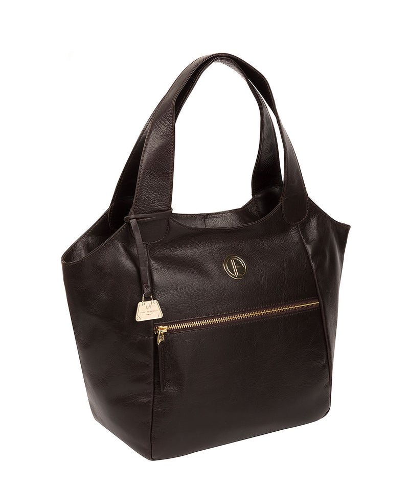 'Mimosa' Dark Brown Leather Tote Bag