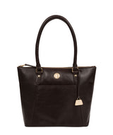 'Violet' Dark Brown Leather Tote Bag