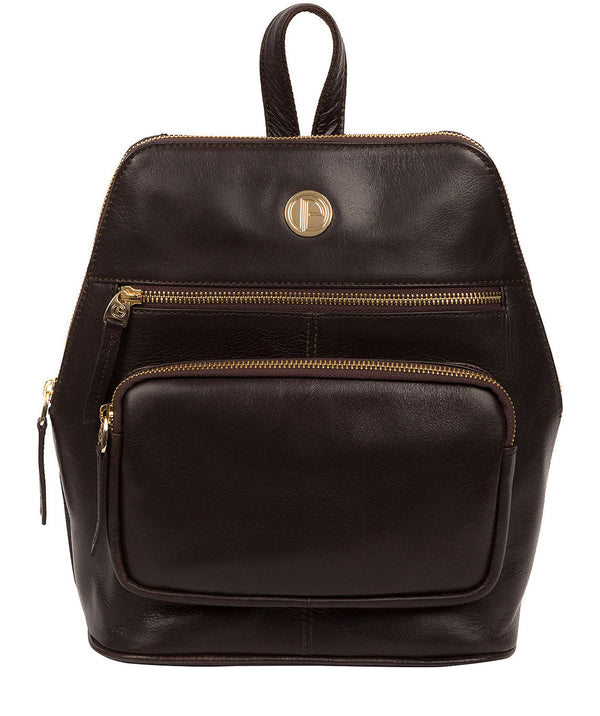 'Verbena' Dark Brown Leather Backpack