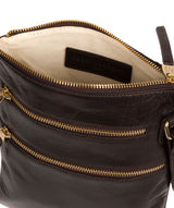 'Gardenia' Dark Brown Leather Cross Body Bag Pure Luxuries London