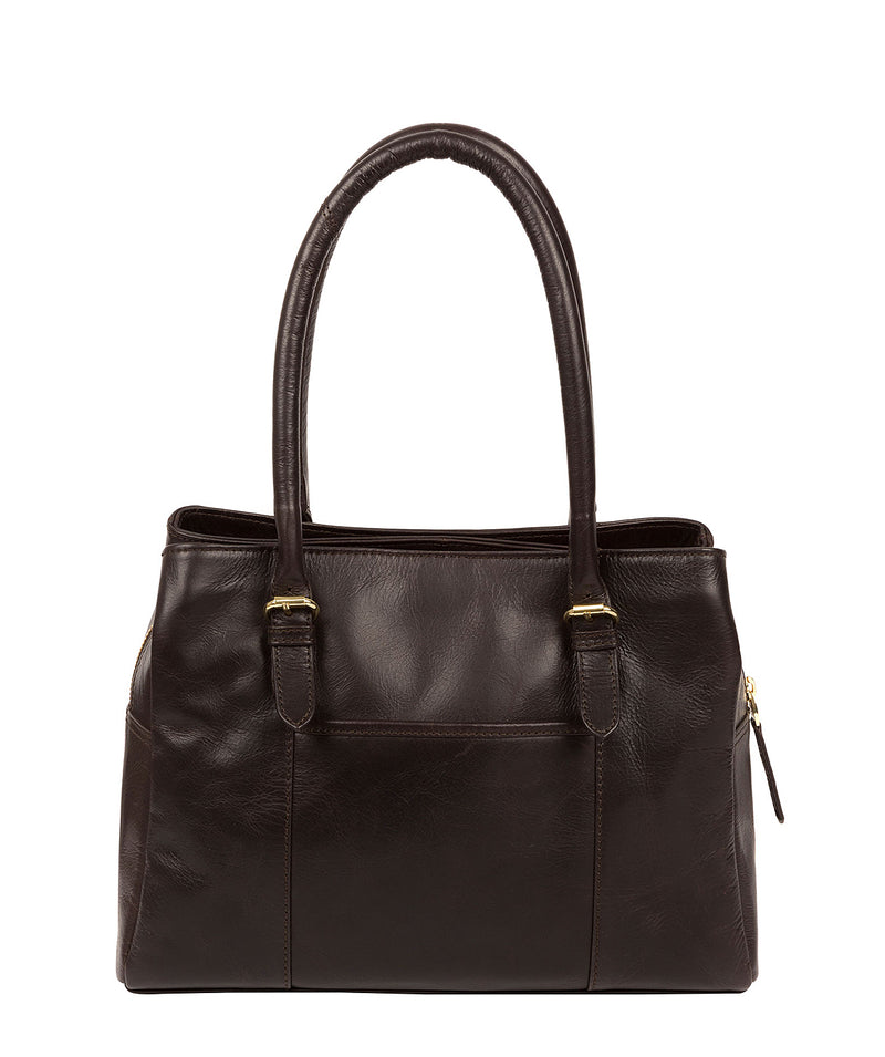'Fleur' Dark Brown Leather Handbag
