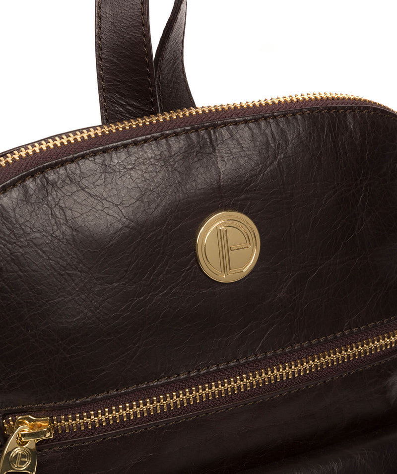 'Zinnia' Dark Brown Leather Backpack