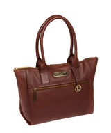 'Faye' Chestnut Leather Tote Bag