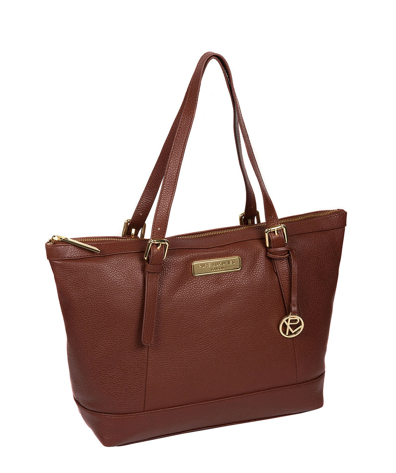 'Emily' Chestnut Leather Tote Bag