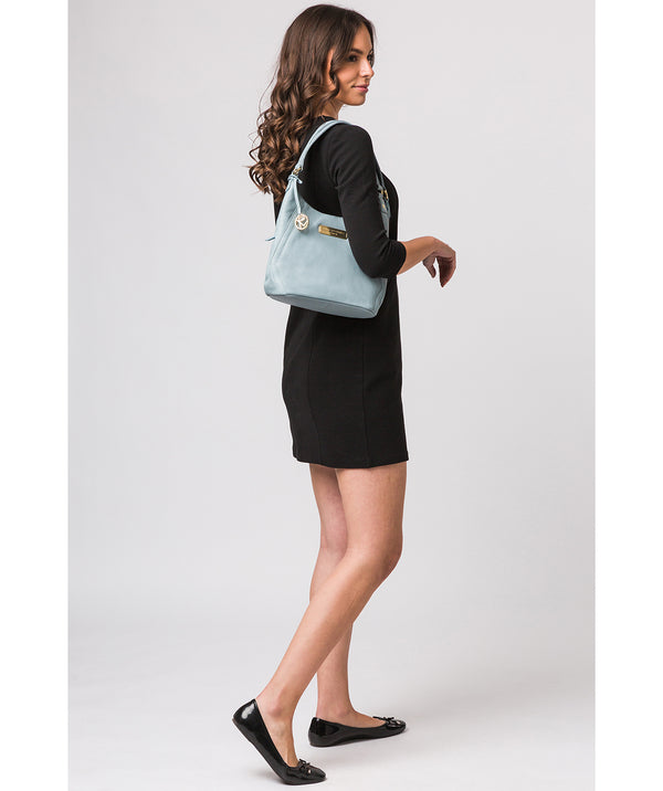 'Abigail' Cashmere Blue Leather Shoulder Bag