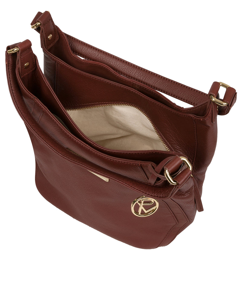 'Abigail' Chestnut Leather Shoulder Bag