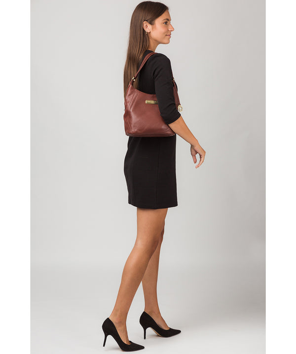 'Abigail' Chestnut Leather Shoulder Bag