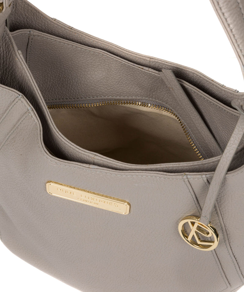 'Abigail' Grey Leather Shoulder Bag