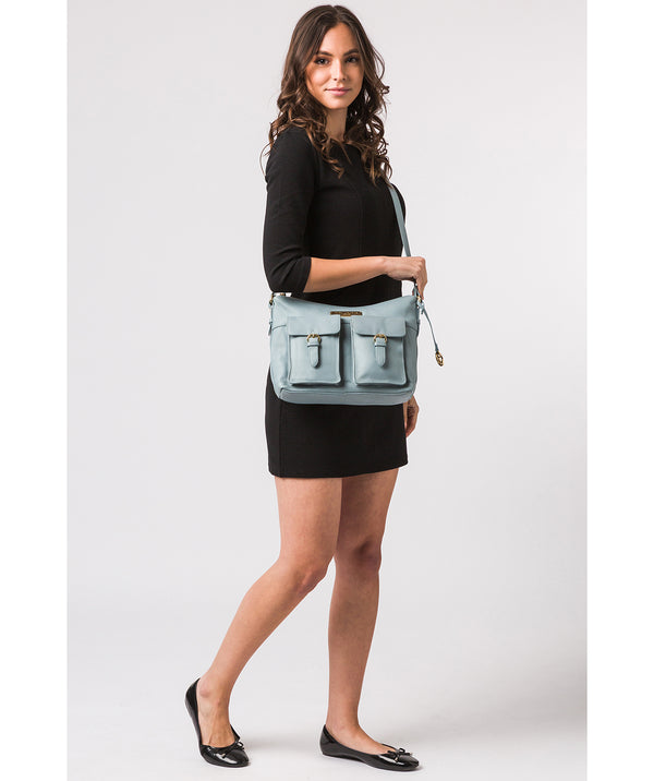 'Jenna' Cashmere Blue Leather Shoulder Bag