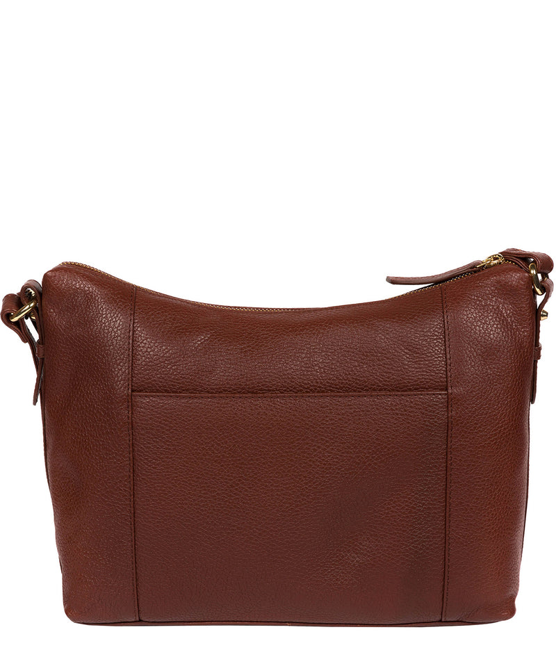 'Jenna' Chestnut Leather Shoulder Bag