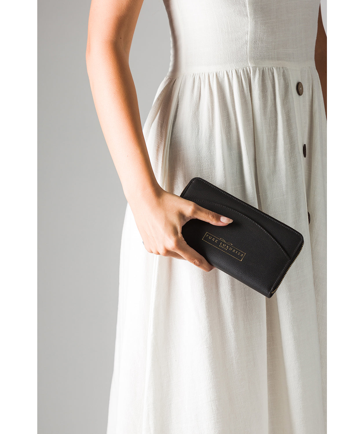 'Jenika' Jet Black Leather Purse