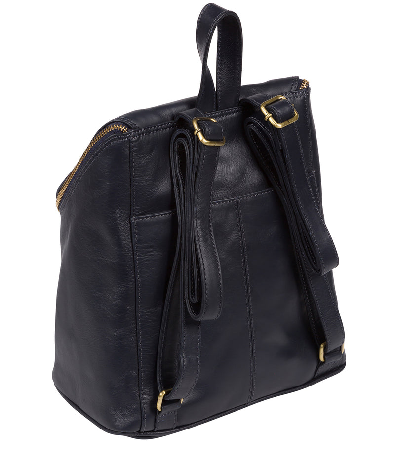 'Marbury' Navy Leather Backpack